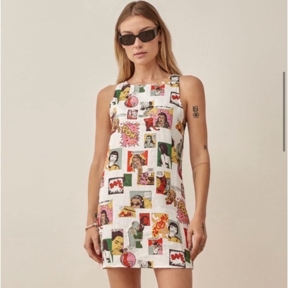 Reformation Jessi Linen comic print dress - Picture 4 of 5